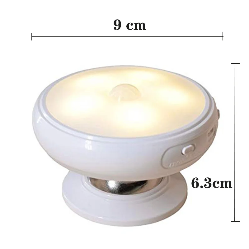 Led Wardrobe Emergency Bedroom Nightlight Motion Sensor Night Light Rotating Kitchen Stair Sleep Lighting Rechargeable Wall Lamp | Лампы и
