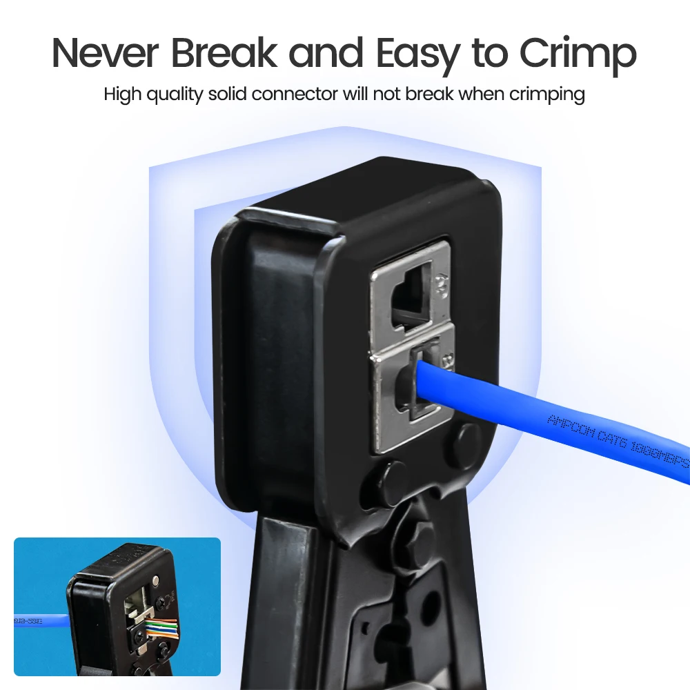 AMPCOM CAT6 CAT5E проходят через RJ45 Модульные штепсельные сетевые разъемы UTP 3/50μ