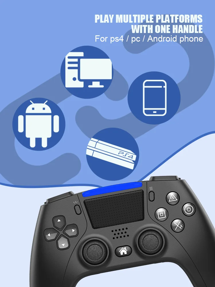 Беспроводной геймпад для PS4 контроллер с двойной вибрацией и bluetooth Dualshock 4 Playstation