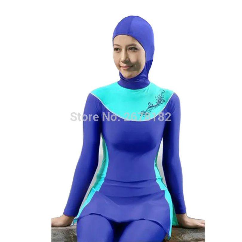 Пуш-ап с длинным рукавом размера плюс мусульманская одежда для плавания скромная