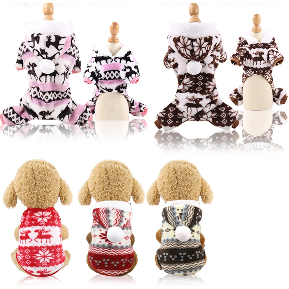 

Dog Clothes Christmas Winter Warm Pet Clothes Puppy Jumpsuit Hoodie Coat Doggy Apparel Mascotas Clothes For Dogs Ropa Perro