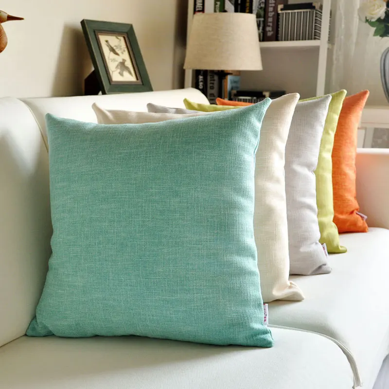

Hot Fashion Thick Linen Pillowcase Throw Sofa Car Cushion Casual Home Decor Pillow Case Kussensloop Backrest Car Lumbar Cushion