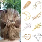 Заколка для волос для девочек и женщин, заколка для волос, модная, золотистая, серебристая, современная, с изображением кота, звезды, морской звезды, плявечерние