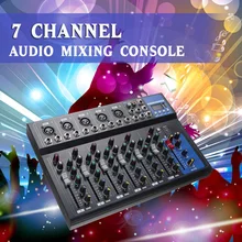 LEORY 7 каналов аудио микшер звук микшерный пульт w/USB Bluetooth DJ MP3 Jack караоке 48 в усилитель караоке KTV матч вечерние