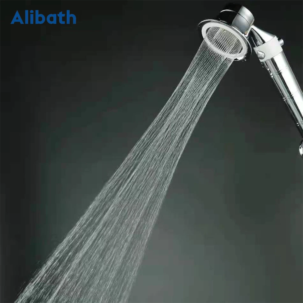 

New arrival High Pressure Shower Head Bathroom Water Saving Shower Head Powerful Boosting Spray Bath Handheld Shower Head.