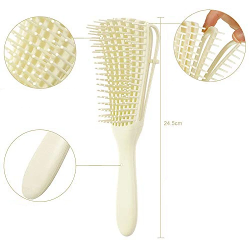 

2 Pieces Detangling Brush for Afro America/African Hair Textured 3A to 4C Kinky Wavy/Longhair