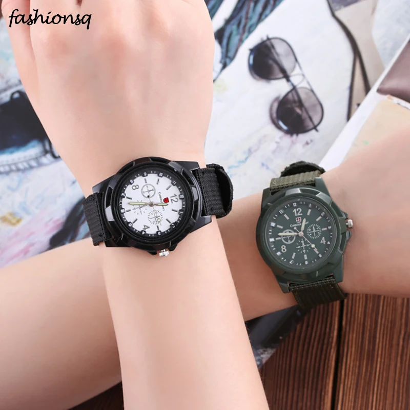 

Outdoor Mens Watches Waterproof Date Stainless Steel Sports Watch Analog Quartz Wrist Watch Nylon Strap relogio