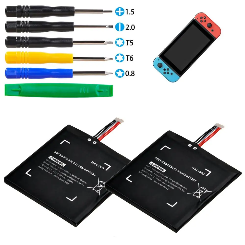 2Pcs HAC-003 Battery for Nintend Nitendo Switch Console Controller + Free Tools | Электроника