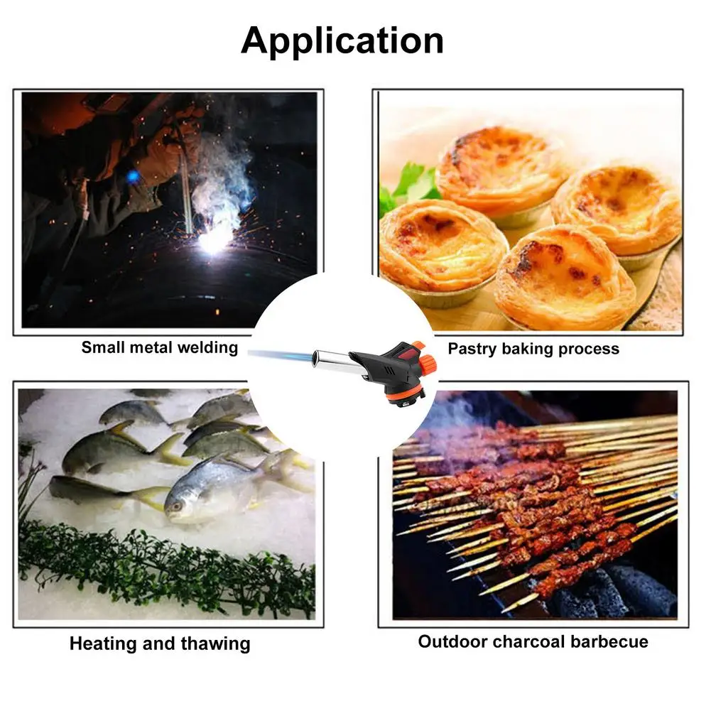 

Durable Barbecue Igniter Gas Torch Camping Tool Outdoor BBQ Party High Temperature Flame Gun For Roasting Charring Vegetables