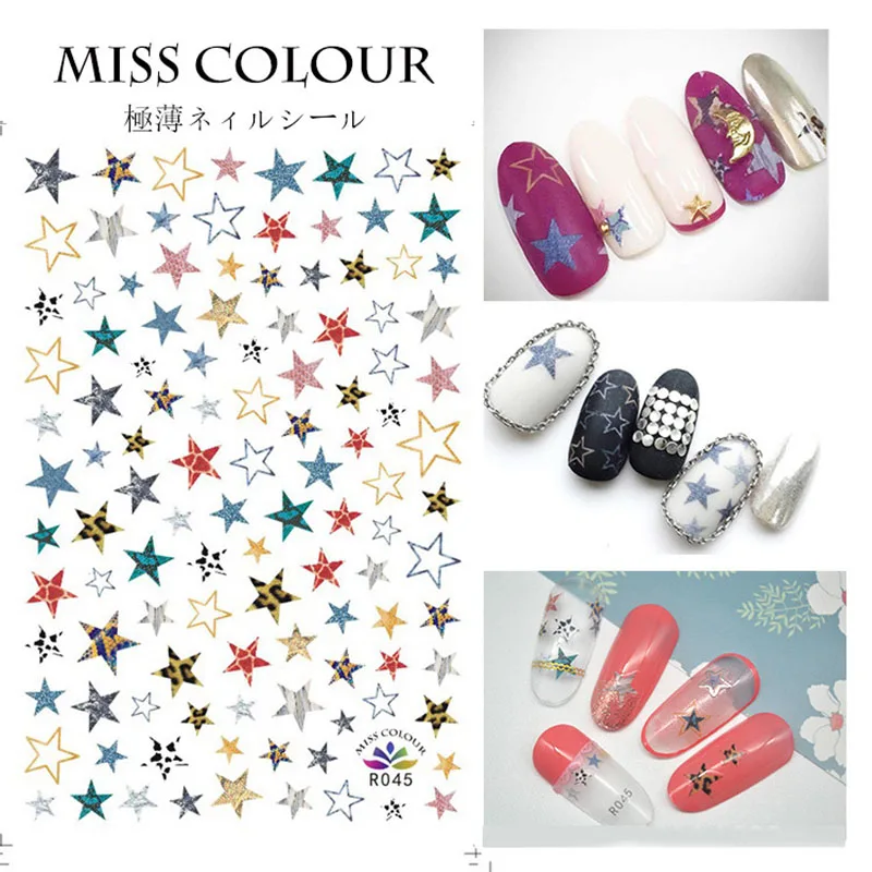 Загадочные узоры и планетарные элементы для ногтей 3D клейкие Переводные