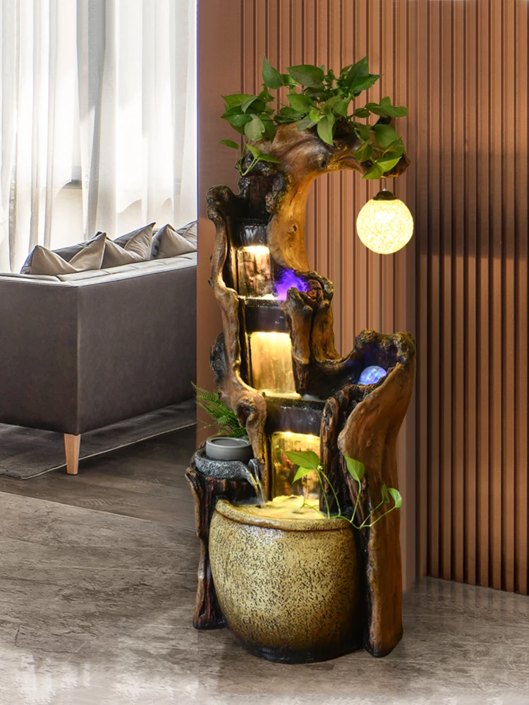 Скала фонтан ветер Колесные украшения Lucky Гостиная Крытый шарикового торшер