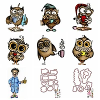 2pcslot owls garfield cups clear stamps and coordinating die cut coffee and tea stamps for diy scrapbooking card craft die cuts