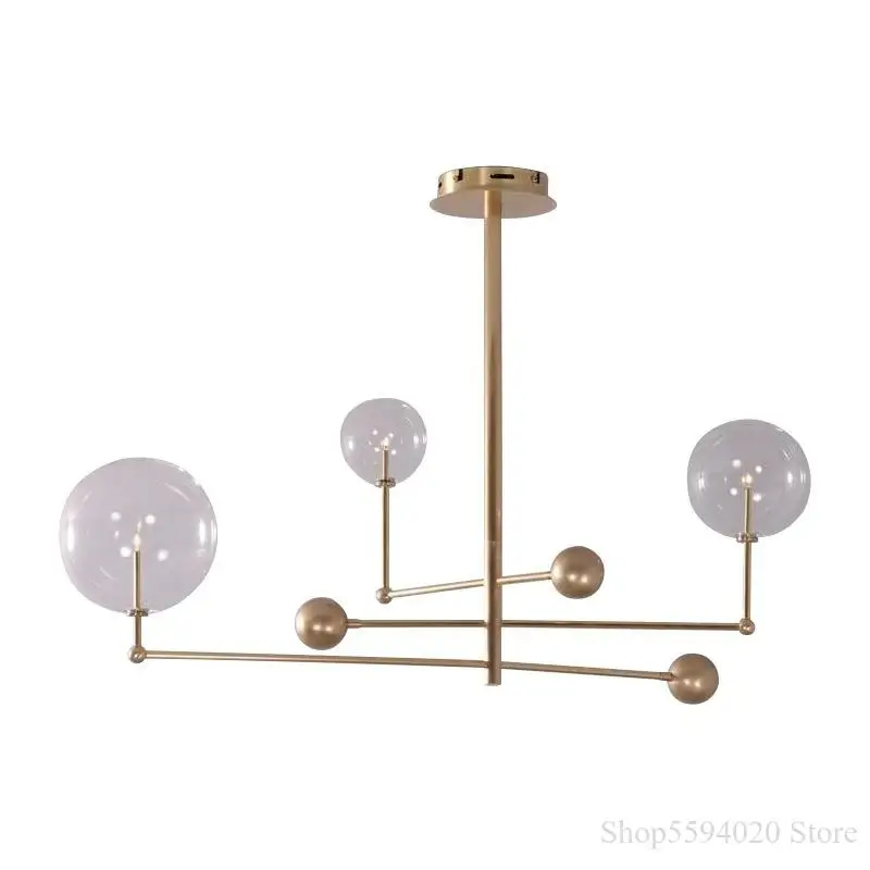 Американская Минималистичная Золотая люстра художественный геометрический