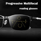 Прогрессивные многофокальные очки для чтения, мужские гибкие фотохромные анти-Синие лучи, пресбиопические очки с перекрестным украшением TR90, Полуободковые