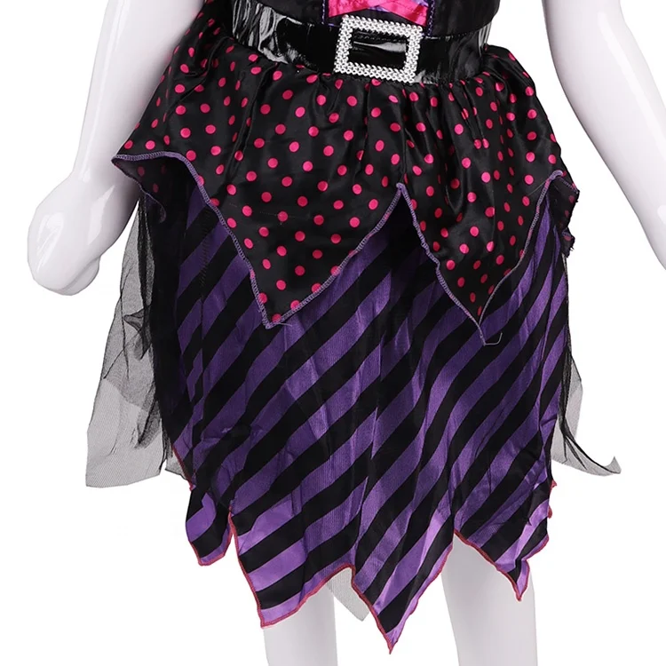 

Witch Suit Cosplay Halloween Party Children Costume for Girl Clothing Set Dress Hat Cloak Decoration Masquerade Performance