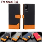 Кожаный чехол XiaomiCivi Etui для Xiaomi Civi, чехол-подставка для карт, защитный чехол-книжка для телефона Xiao Mi Civi, откидной бумажник, чехол, Coque