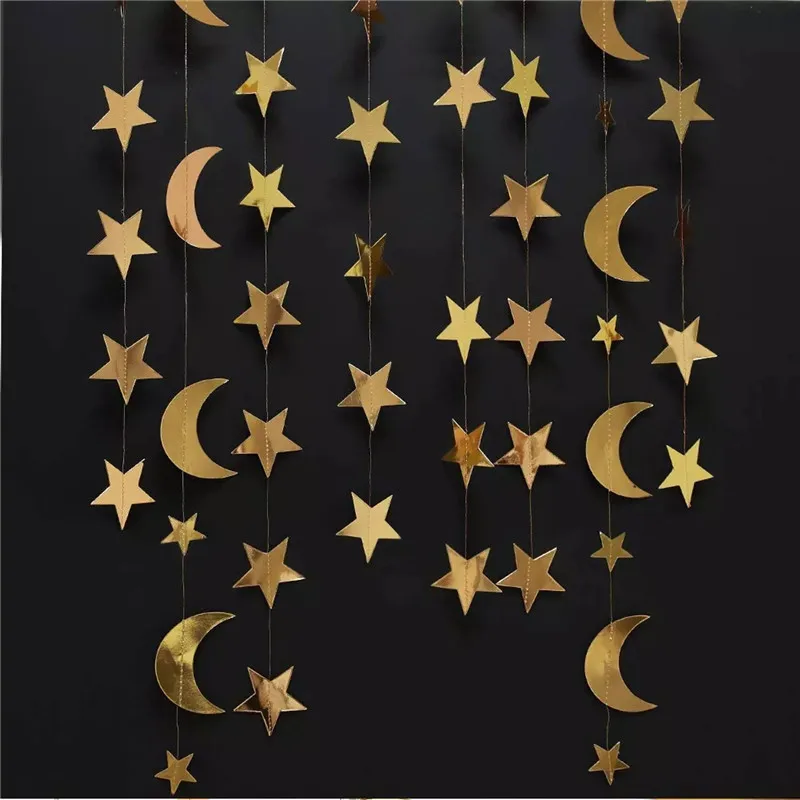 Бумага Шторы Свадебный декор 2 м настенное украшение ИД Мубарак Рамадан Декор