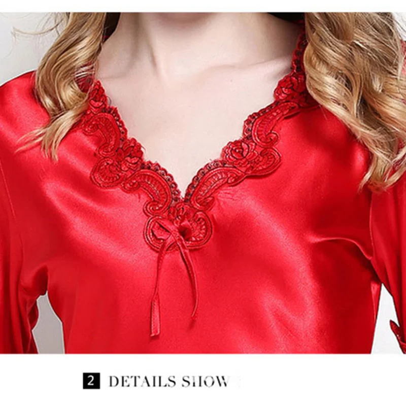 

SVOKOR Red Sexy Short Sleeve Nightdress Women'S Dress V-Neck Lace Woman Clothes Homewear Ladies Dresses Clothing Knee Skirt