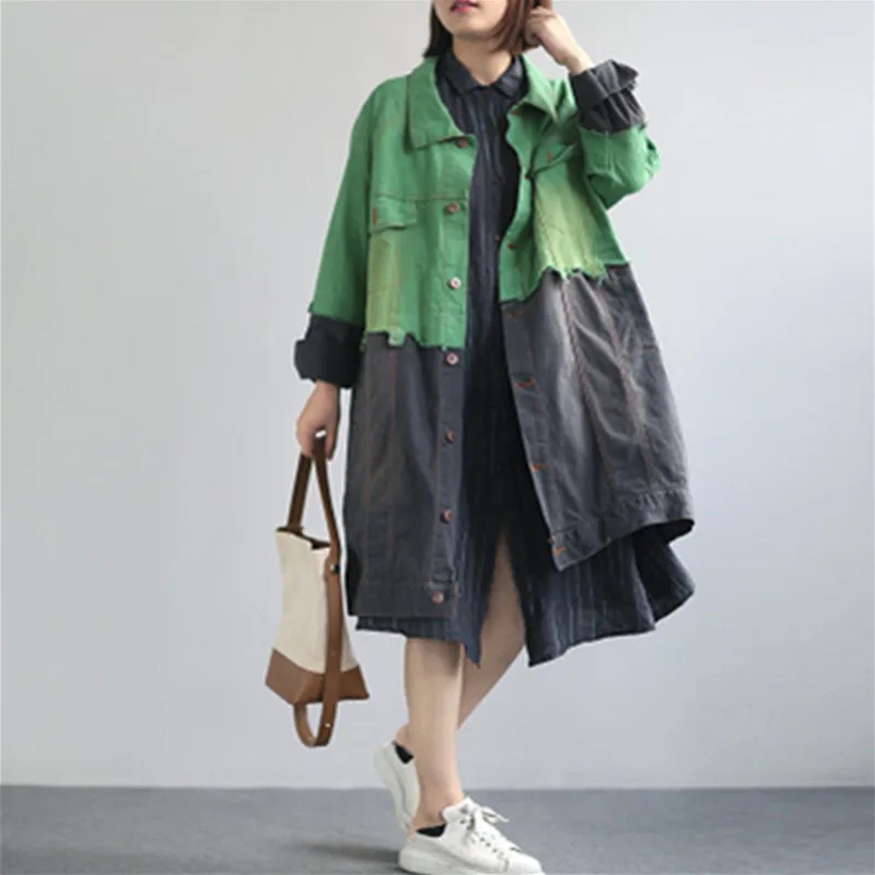 2020 женский новый осень размера плюс литературный ретро верхняя одежда Весенняя