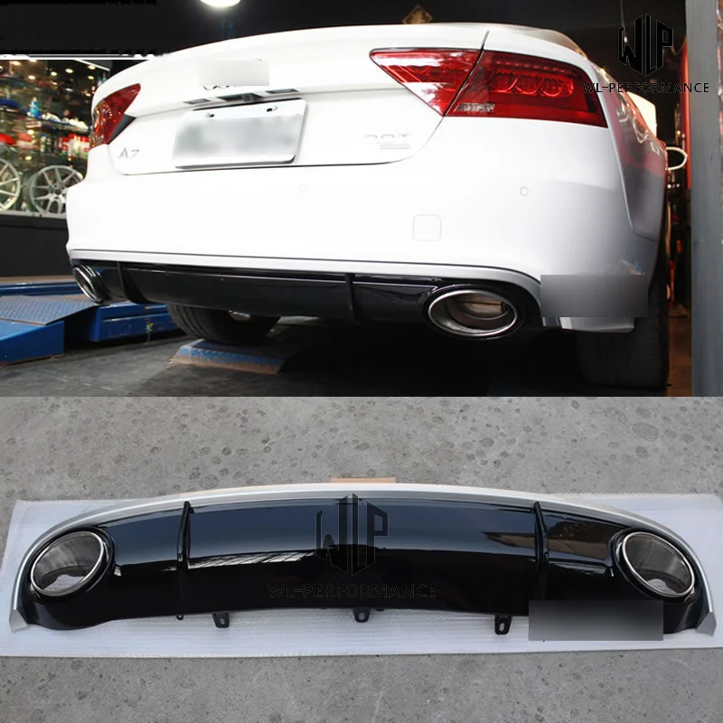 

A7 RS7 Style High quality PP Rear bumper Lip diffuser Car body kit For Audi A7 RS7 car styling 2013-UP