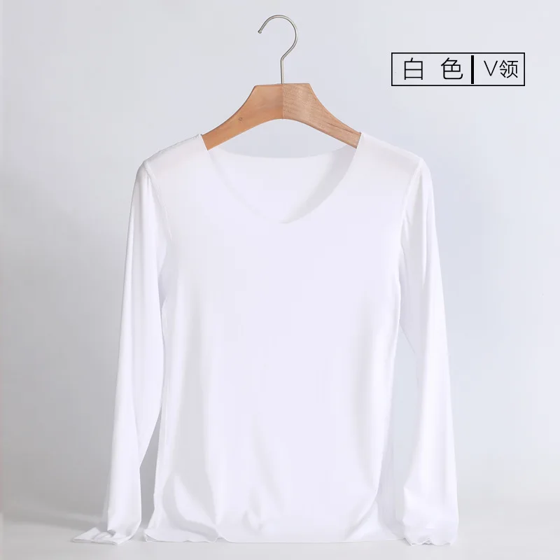 Новинка осени 2019 Повседневная футболка с длинным рукавом Женская приталенная