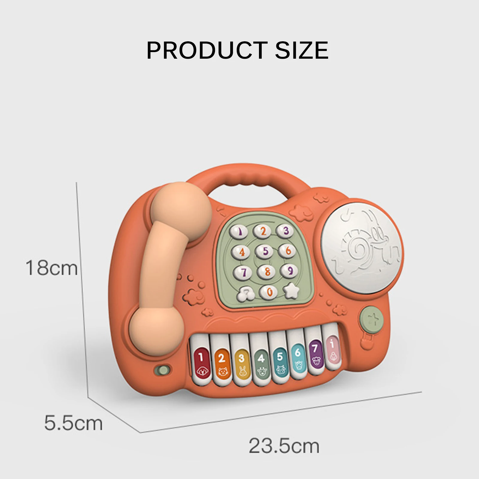 

Multifunctional Children Piano Music Telephone Drum Baby Multifunctional Piano Phone Hand Drum Toy Baby Educational Toys