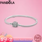 Женский браслет-цепочка из серебра 925 пробы, со сверкающими бусинами