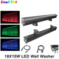 2pcslot ip65 waterproof wall washer lights 18x15w led rgbwa 5in1 led washer wall lights outdoor led line bar wash stage lights