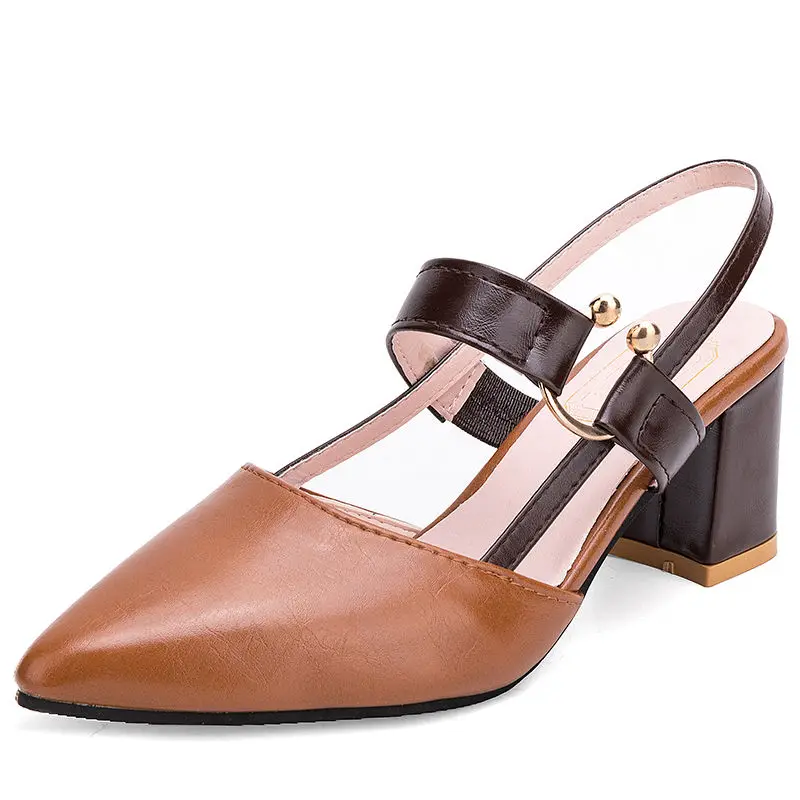 Туфли лодочки с острым носком и ремешком на пятке Женские дизайнерские туфли