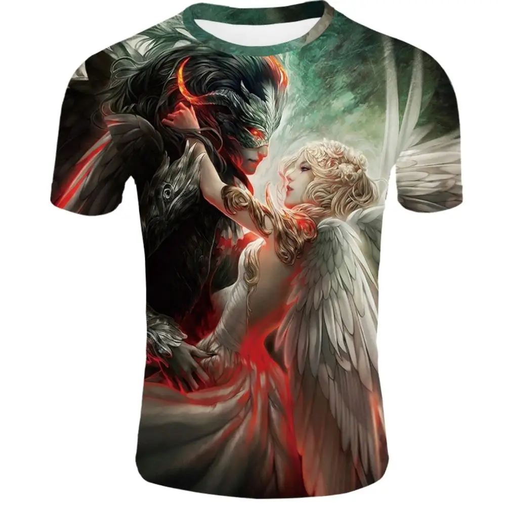 Мужская футболка с короткими рукавами круглым вырезом и цифровым 3D принтом