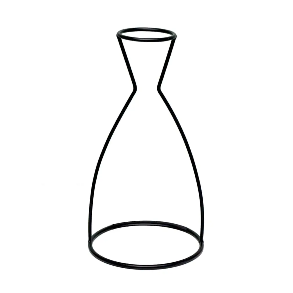 4 формы черный железный стеллаж стеклянная ваза цветочные украшения растения