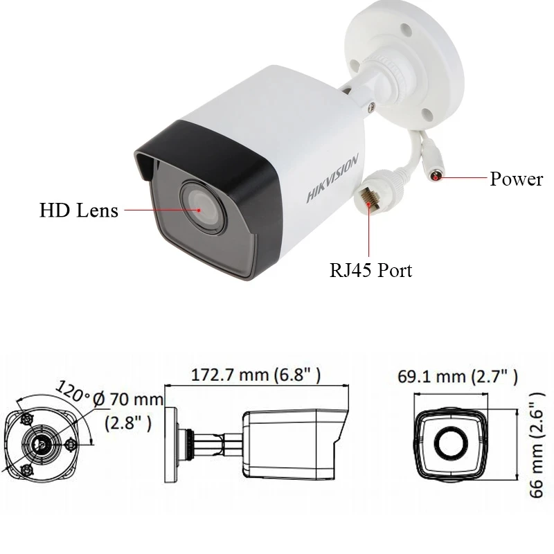 

Hikvision DS-2CD1043G0-I 4MP Outdoor H.265 IP Bullet Camera outdoor video surveillance camera