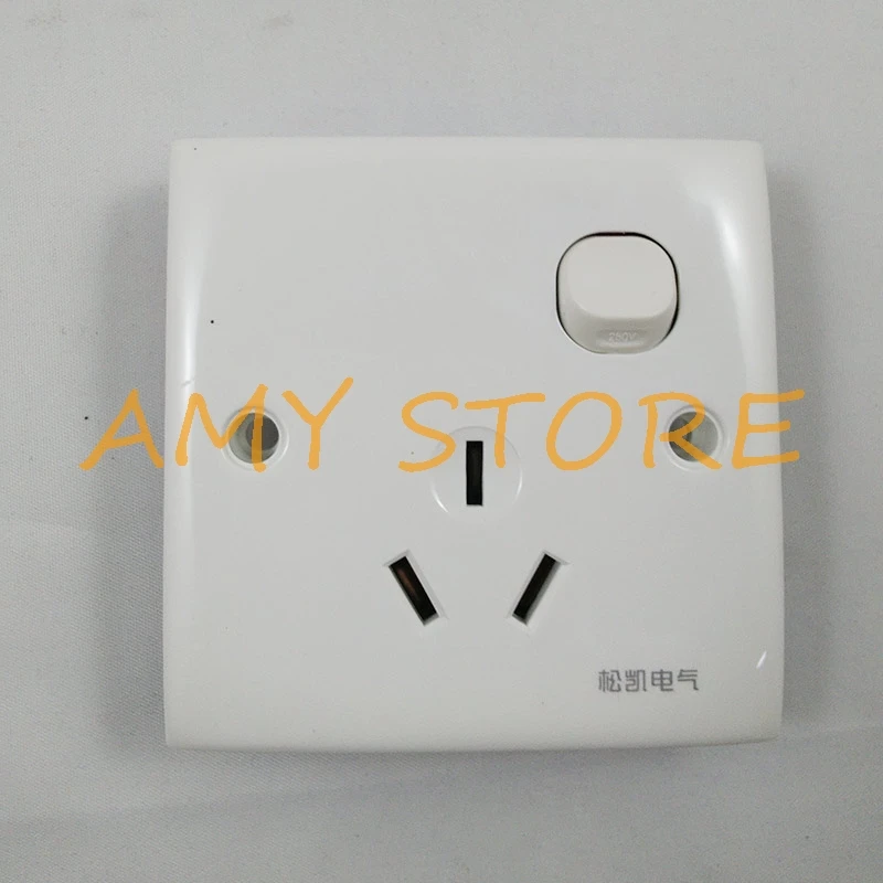 86x86mm AC250V 10A Home Office 1 Push Button 3 Pin AU Socket Outlet Wall Switch Plate Square Panel White | Инструменты