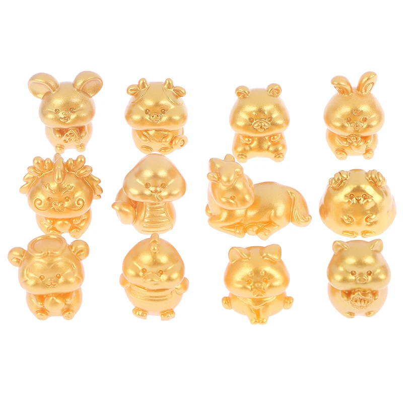 1 Piece Creative Mini Cute Chinese Zodiac Small Statue Little Figurine Crafts Figure Ornament Miniatures Home Decor Accessories |