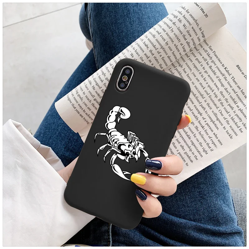 Half-wrapped soft phone Case Cover Scorpion For iPhone XS max XR X 12 11 Pro Max 6s 7 8 plus se2020 Matte PC Phone | Мобильные