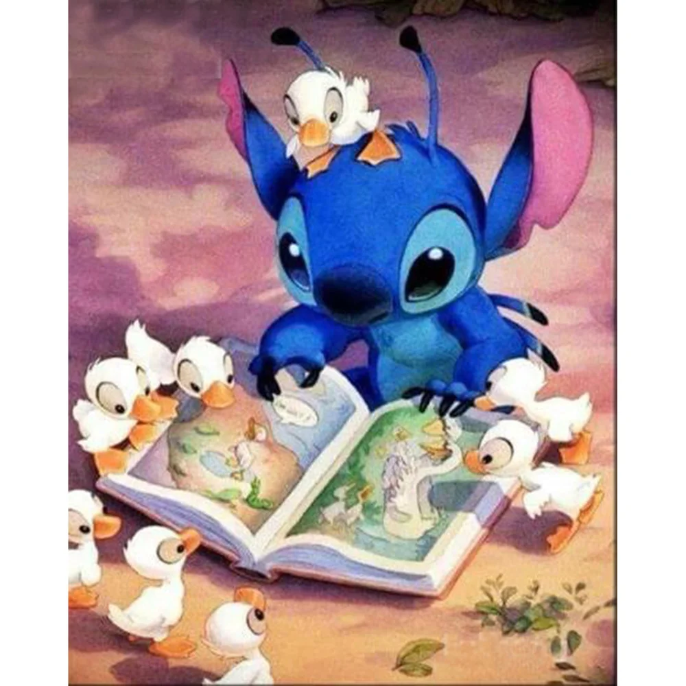 

Disney Diamond Painting Cross Stitch Cartoon Lilo & Stitch 5D Diamond Embroidery Mosaic Home Decor DIY Art Kit Gift