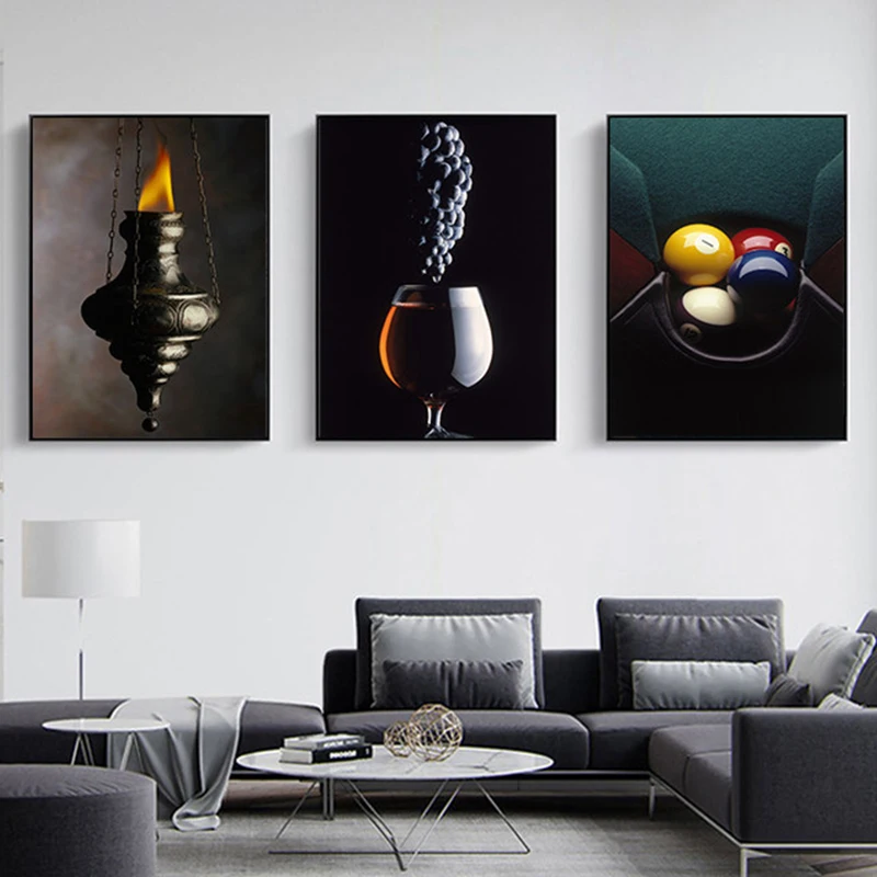 Современный фон с изображением винограда вина снукера художественные картины