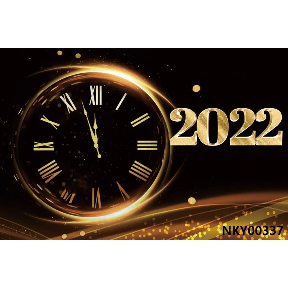 

Nitree 2022 с новым годом фон Рождество фейерверк мигающие часы обратный отсчет фотография фон винил фотография