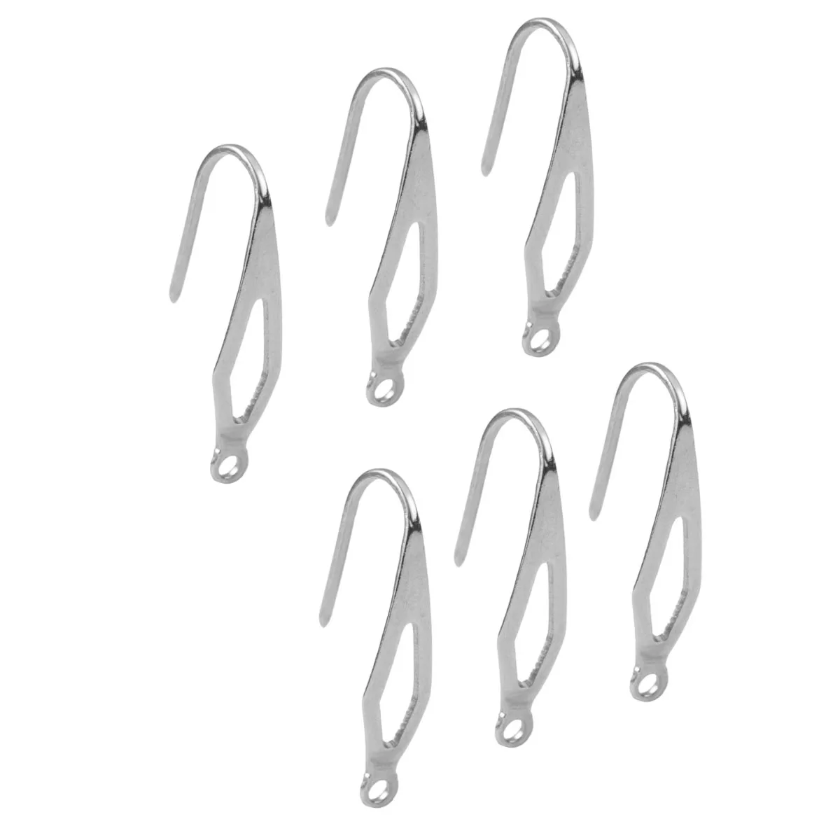 20 шт./лот 2x1 см из нержавеющей стали выдалбливают Алмаз ушной крючок крючки для