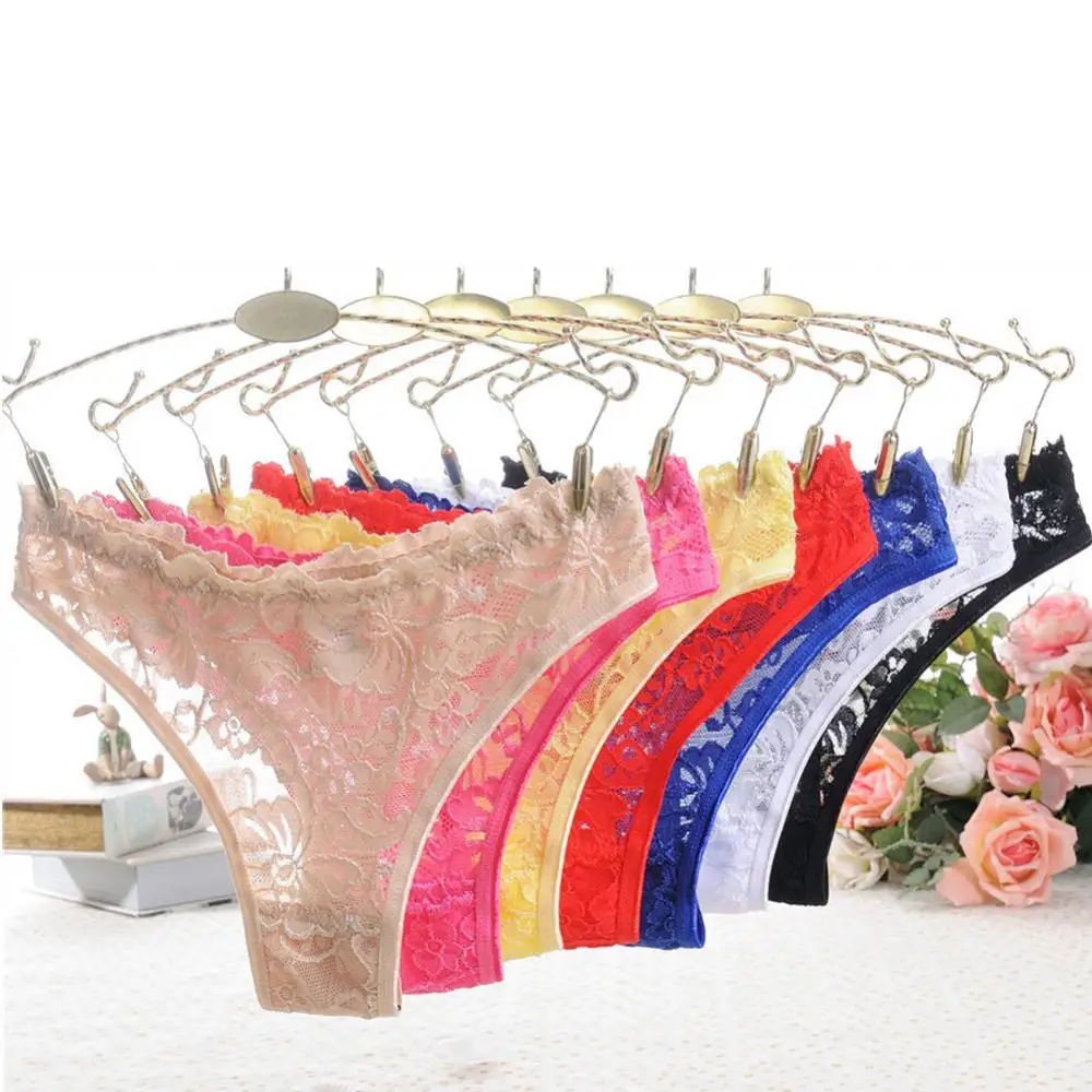 

Sexy See-through Floral G-String Women Underwear Panties Solid Color Thong Hollow Out Thong Female G-String Underwear Lingeries