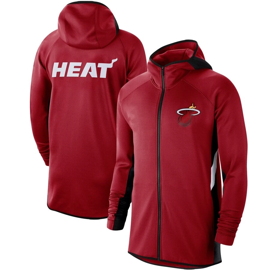 

Miami Men Sweatshirts Heat Red jackets coat Showtime Therma Flex Performance Full-Zip Outdoor sports zip up Hoodie for jacket