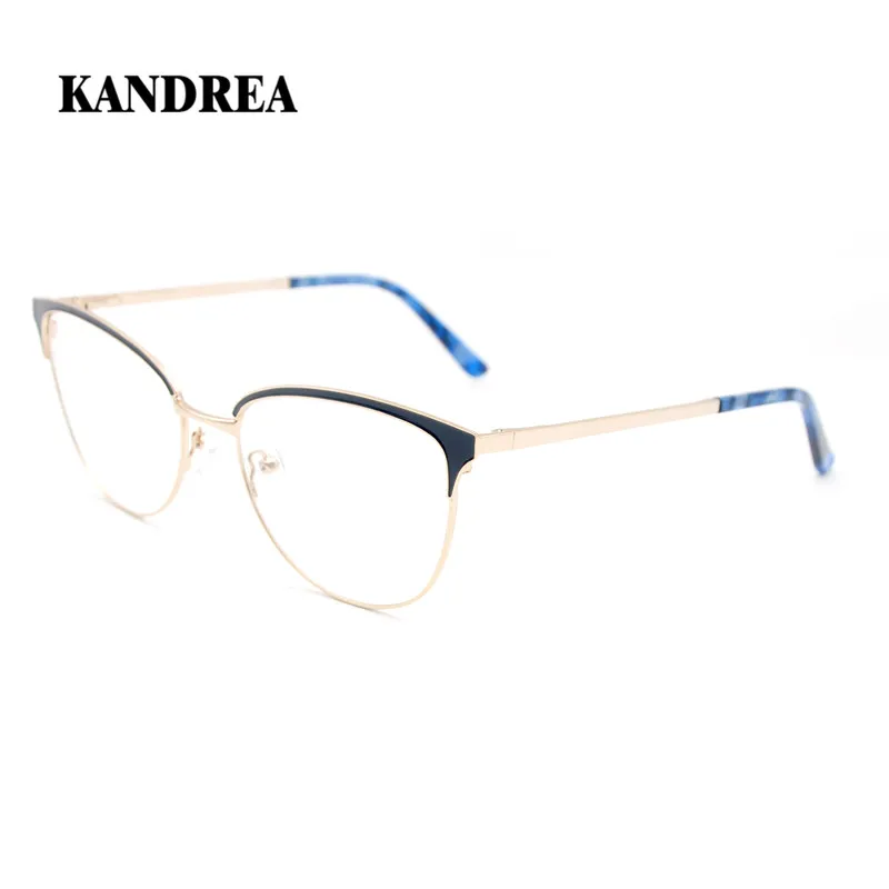 KANDREA 2020 Модные металлические женские очки кошачий глаз оправа Квадратные