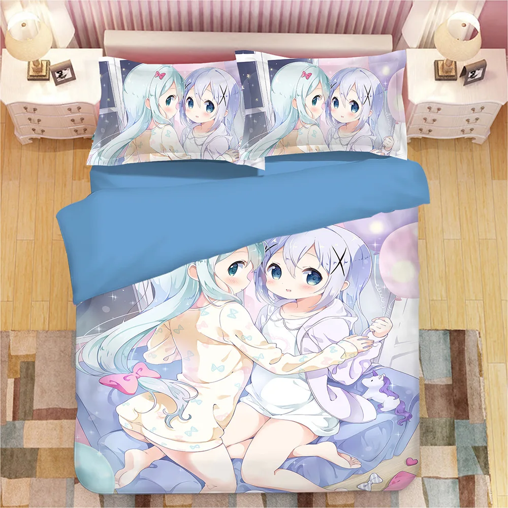 Комплект постельного белья Izumi Sagiri с 3D Аниме принтом пододеяльники наволочки