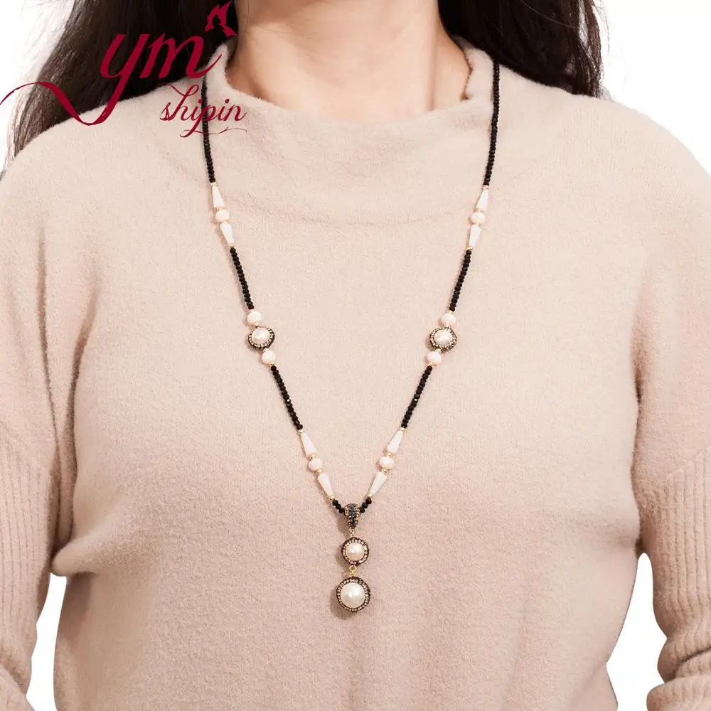 Женская Длинная цепочка на свитер очаровательные украшения ручной работы