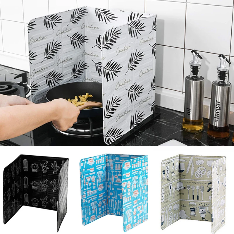 Foldable Kitchen Gas Stove Baffle Plate Board Aluminum Oil Splash-proof Protection Screen Heat-resistant Kichen Accessories
