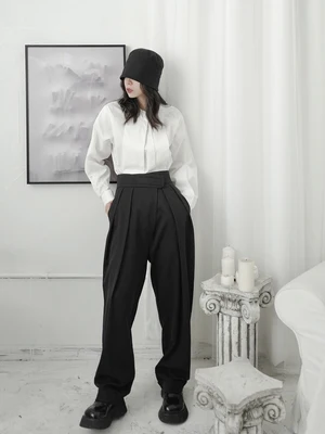 Женские черные брюки тонкие и модные. Новые женские повседневные больших