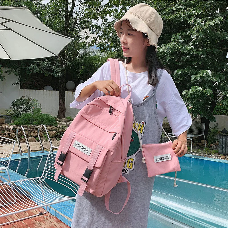 Водонепроницаемый нейлоновый рюкзак женские корейские милые кавайные школьные