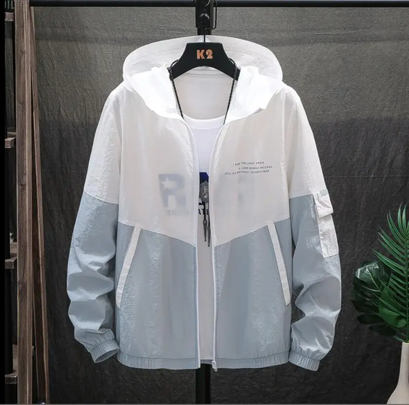 

2019 New Spring Jacket Men Windbreaker Autumn Fashion Jacket Men's Hooded Casual Jackets Male Coat Thin Men Coat Outwear