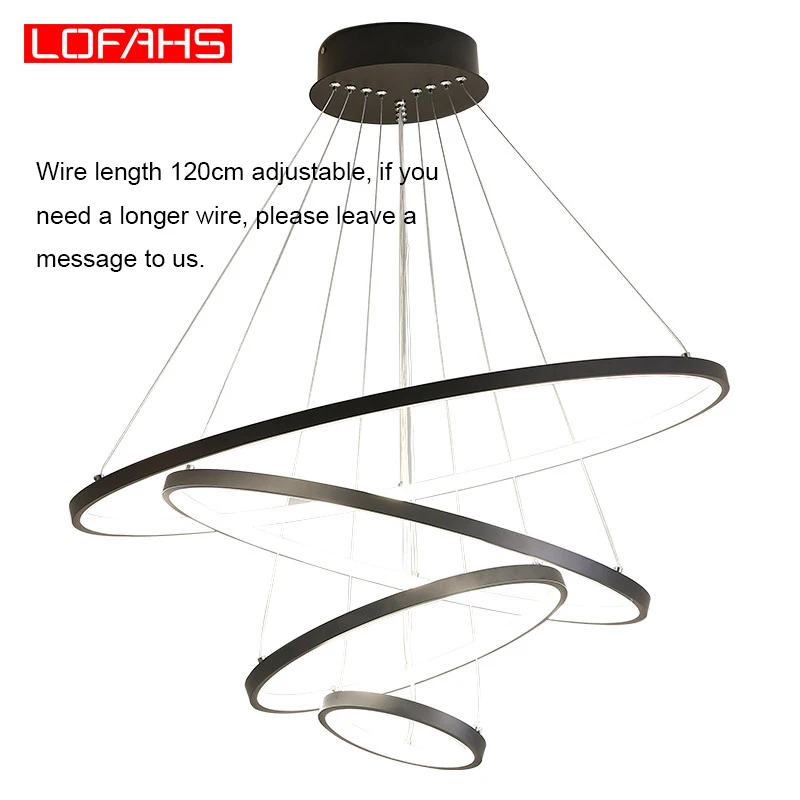 

Modern LED Chandelier Aluminum Ring Pendant Chandelier Lighting Circle for Living Room Dining Room Business Club kitchen