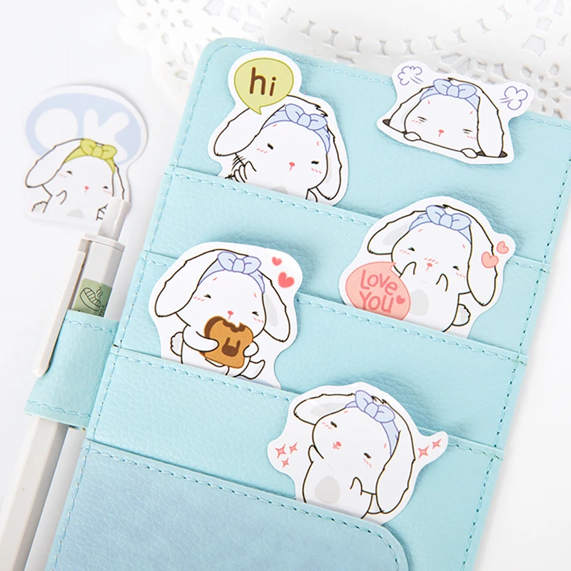 Мохамм 45 листов Kawaii мультфильм милый белый кролик Васи Маскировочная наклейка Скрапбукинг Девушка школьные принадлежности канцелярские принадлежности